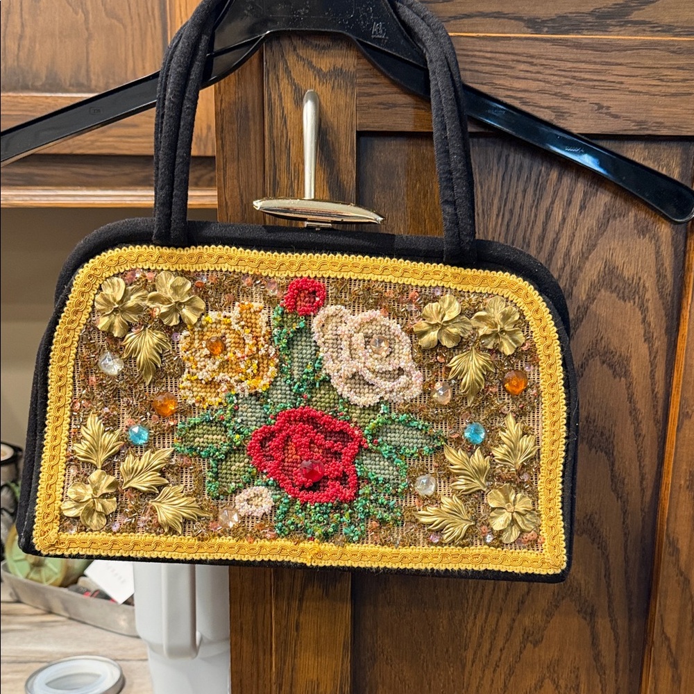 Embroidered Floral Handbag